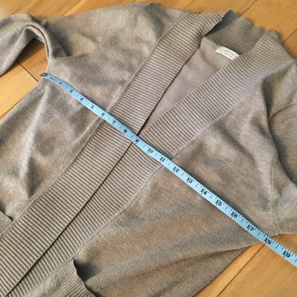 NWOT Active USA Beige Knit Long Sleeve Ribbed Banded Cardigan - Picture 13 of 16